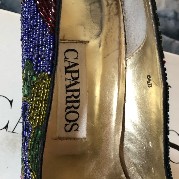 Beautiful CAPARROS Multicolor Beaded Heels 👠 6.5 - Picture 7 of 8
